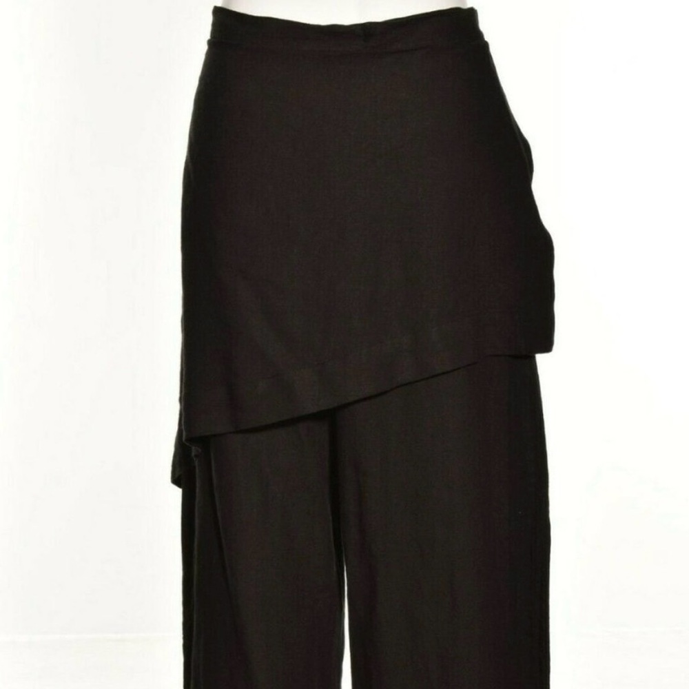 Bryn Walker Linen Women's Black Asymmetrical Skort Ankle Pants
Side Button M - Picture 5 of 5